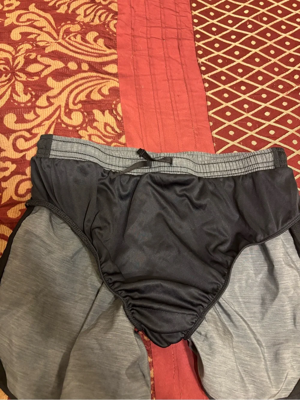 Nike Grey Athletic Shorts with Black Trim